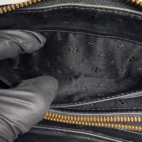 Tory Burch Black Patent Leather Large Zippy Continental Wallet w/Logo - Picture 9 of 10